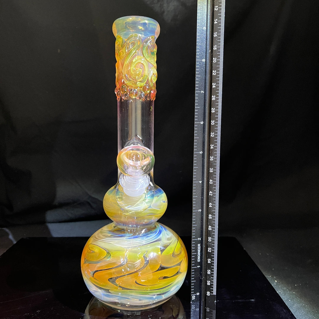 9.5" Fumed Double Bubble Bong Glass Pipe Mary Jane's Glass   