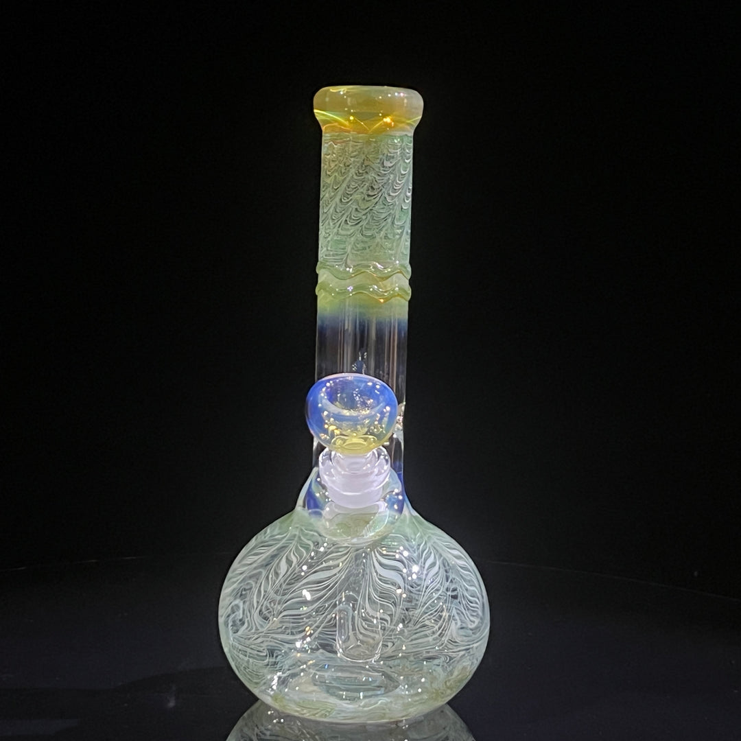 8" Bubble Color Rake Bong Glass Pipe Mary Jane's Glass