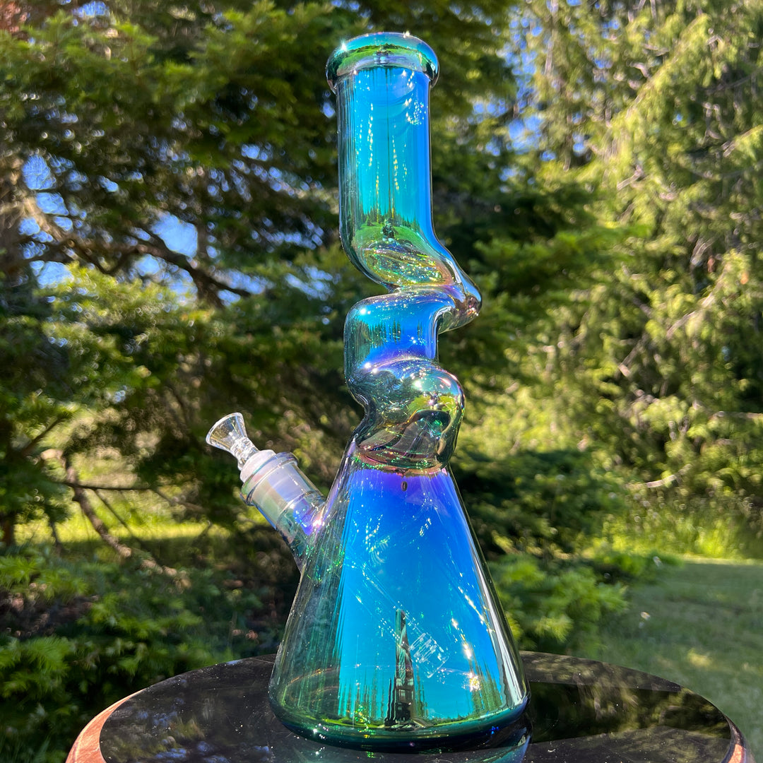 14" Metallic Zong Beaker Glass Pipe TG   