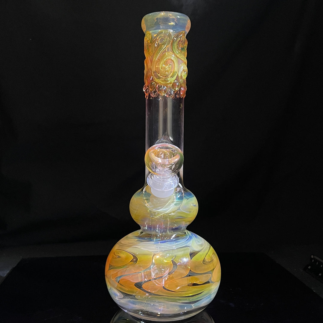 9.5" Fumed Double Bubble Bong Glass Pipe Mary Jane's Glass   