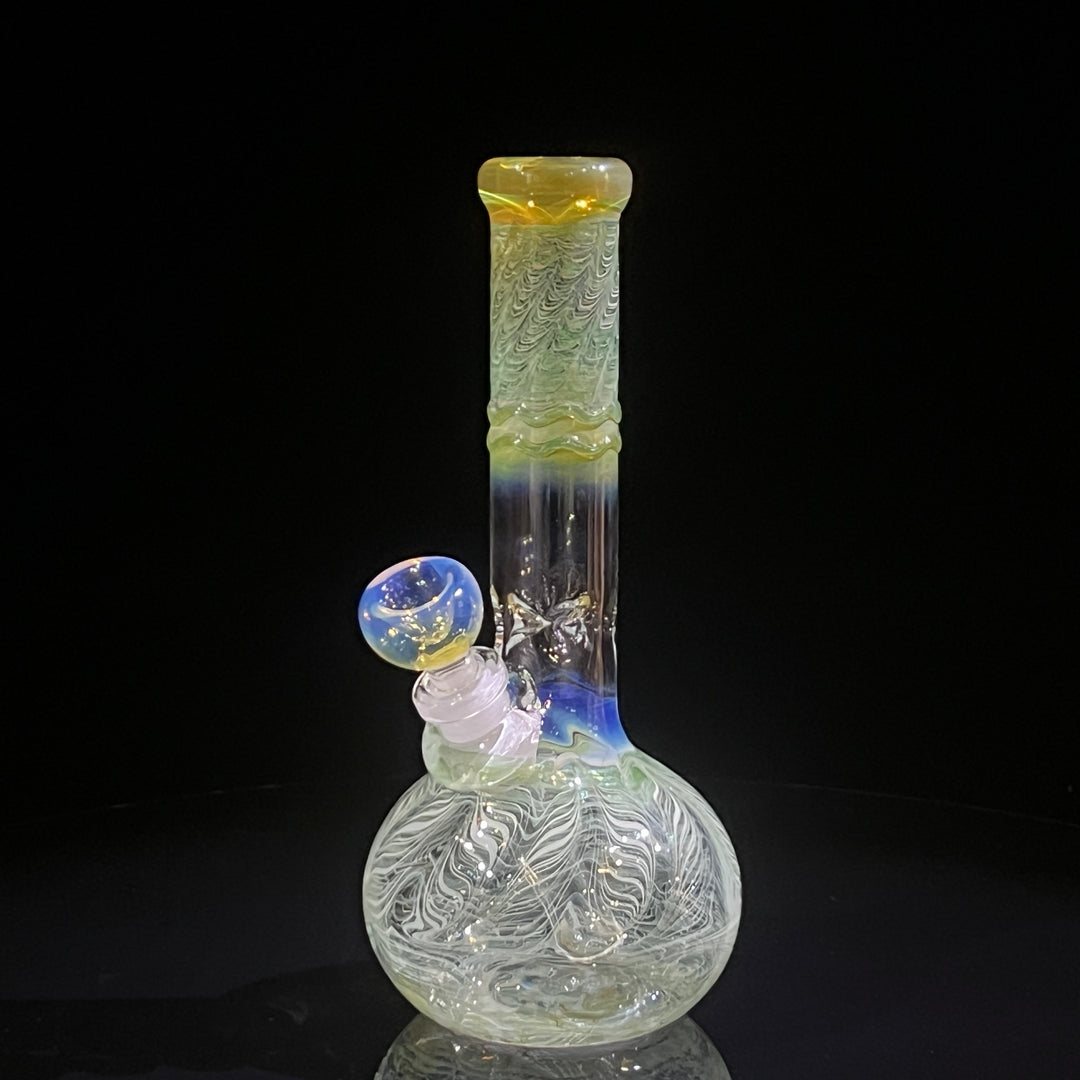 8" Bubble Color Rake Bong Glass Pipe Mary Jane's Glass