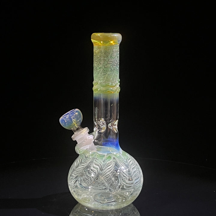 8" Bubble Color Rake Bong Glass Pipe Mary Jane's Glass