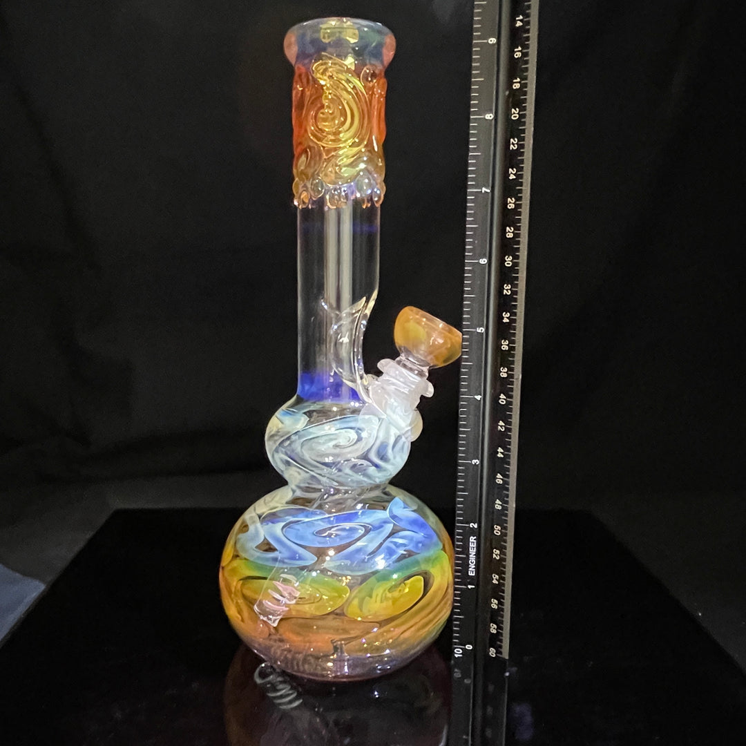 9.5" Fumed Double Bubble Bong Glass Pipe Mary Jane's Glass   