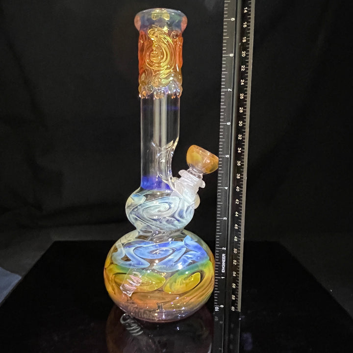 9.5" Fumed Double Bubble Bong Glass Pipe Mary Jane's Glass   