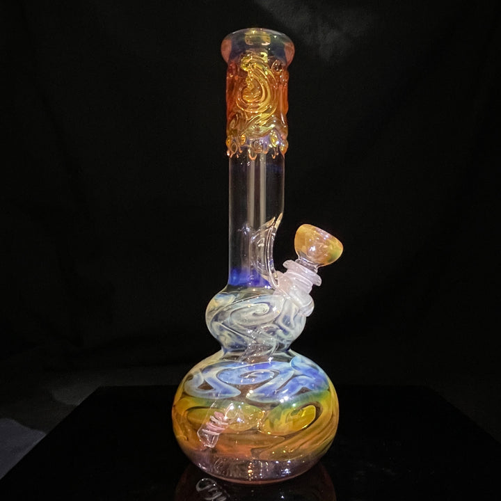 9.5" Fumed Double Bubble Bong Glass Pipe Mary Jane's Glass   