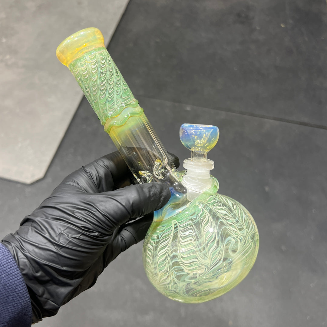 8" Bubble Color Rake Bong Glass Pipe Mary Jane's Glass