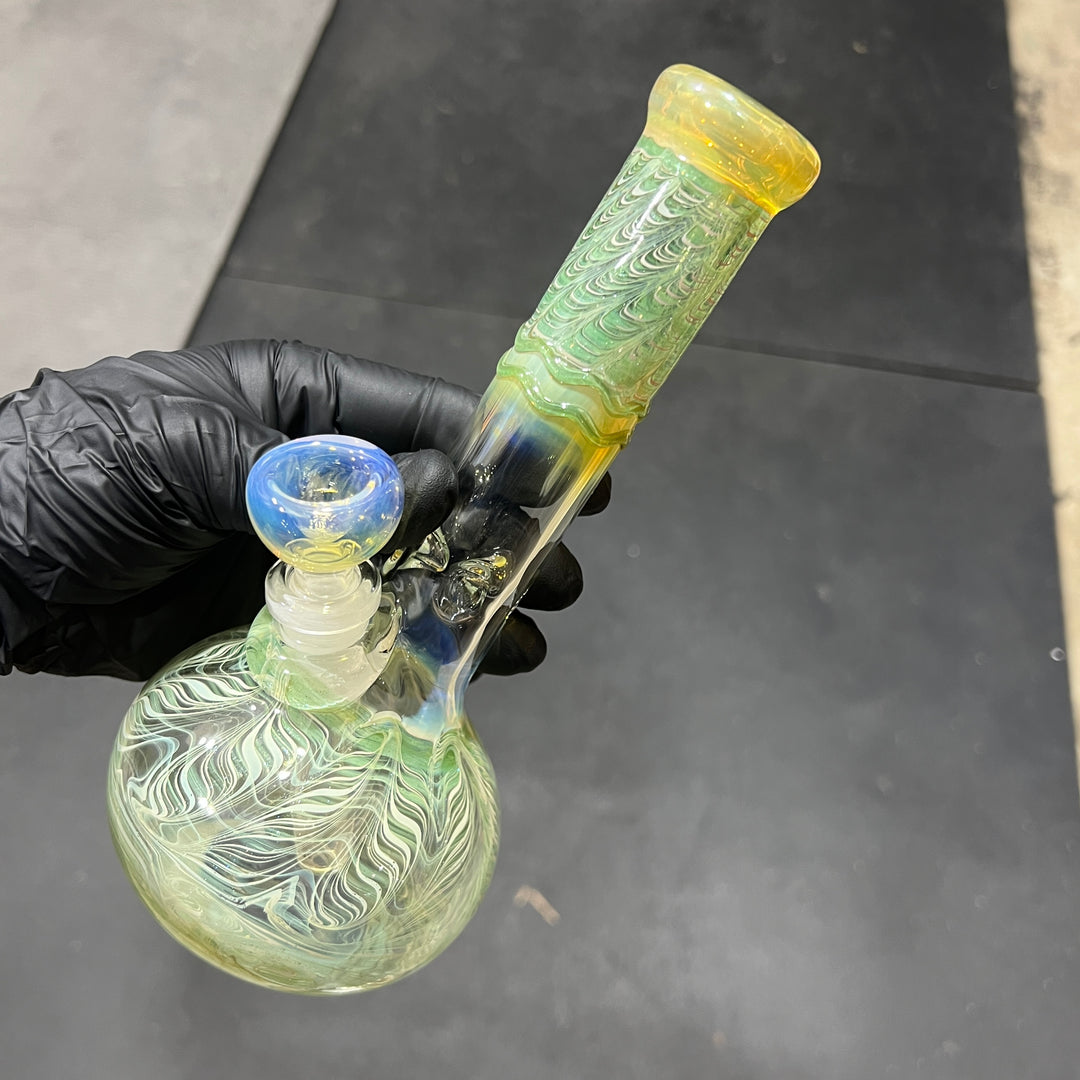 8" Bubble Color Rake Bong Glass Pipe Mary Jane's Glass