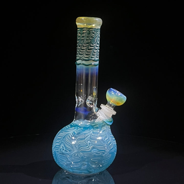 8" Bubble Color Rake Bong Glass Pipe Mary Jane's Glass