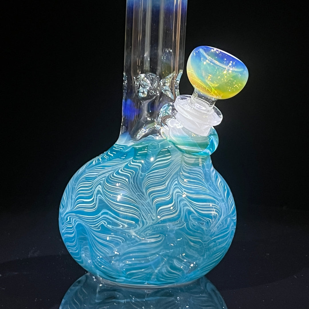 8" Bubble Color Rake Bong Glass Pipe Mary Jane's Glass