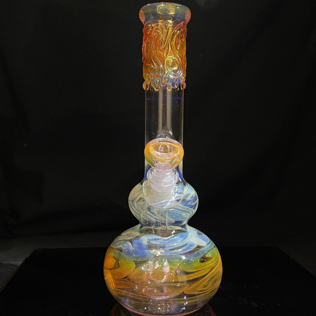 9.5" Fumed Double Bubble Bong Glass Pipe Mary Jane's Glass   