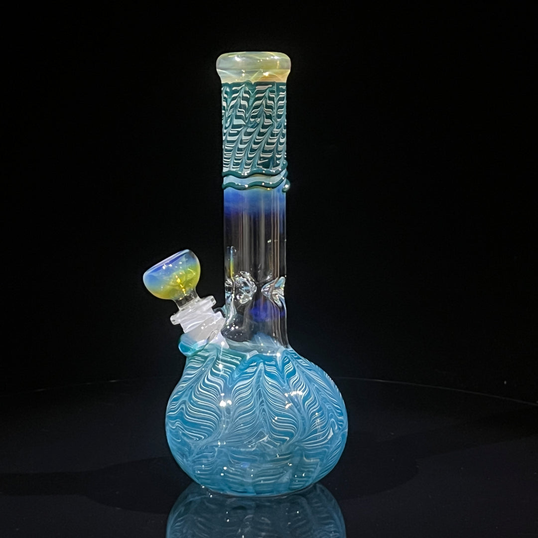 8" Bubble Color Rake Bong Glass Pipe Mary Jane's Glass