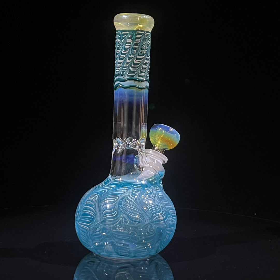 8" Bubble Color Rake Bong Glass Pipe Mary Jane's Glass