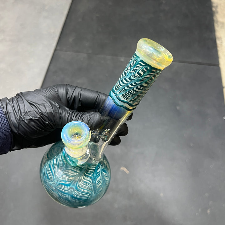 8" Bubble Color Rake Bong Glass Pipe Mary Jane's Glass