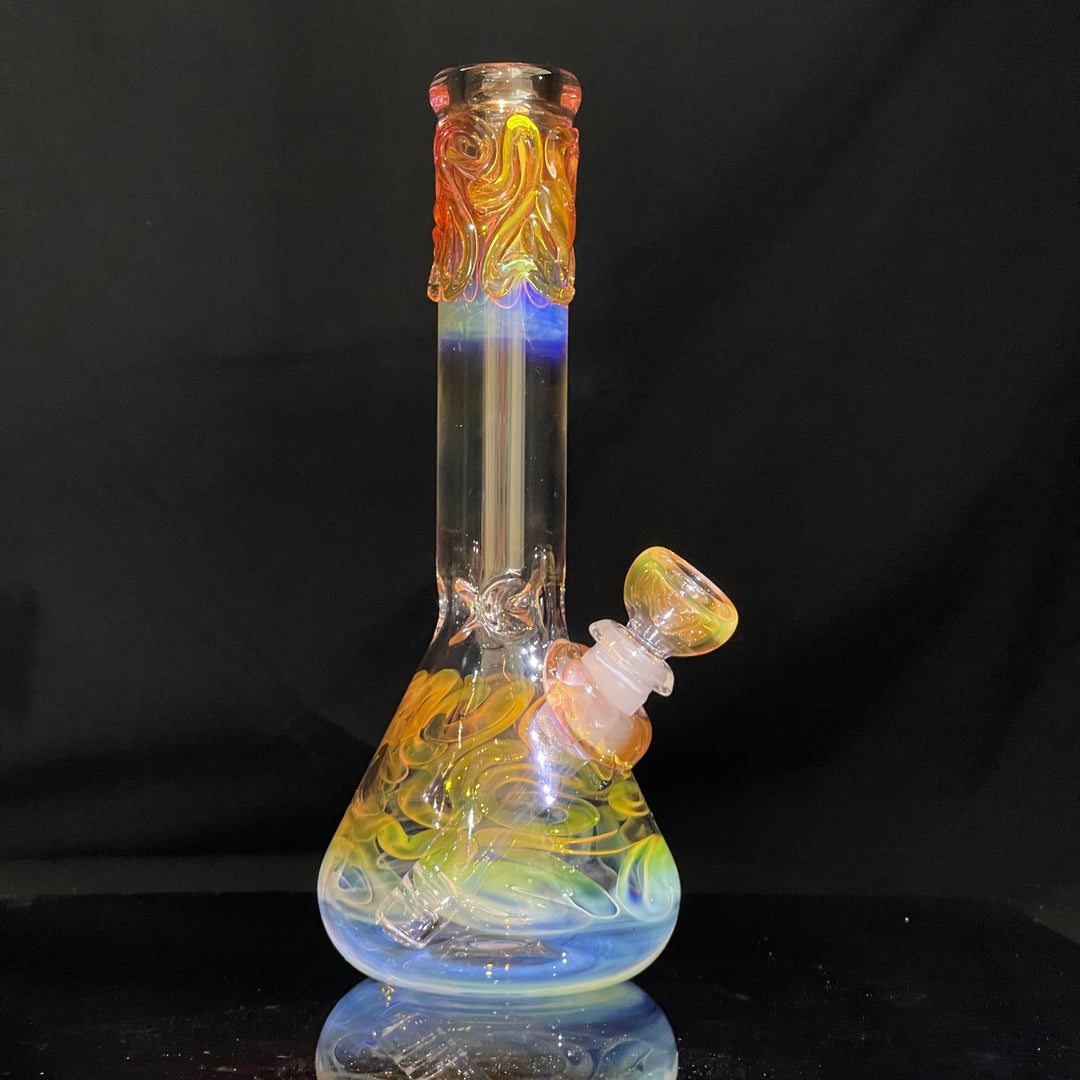 9" Fumed Twist Beaker Bong Glass Pipe Mary Jane's Glass   