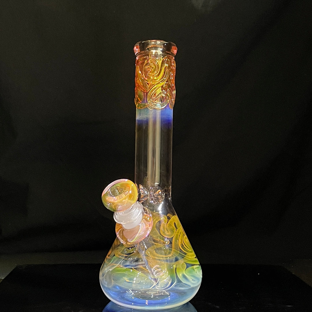 9" Fumed Twist Beaker Bong Glass Pipe Mary Jane's Glass   