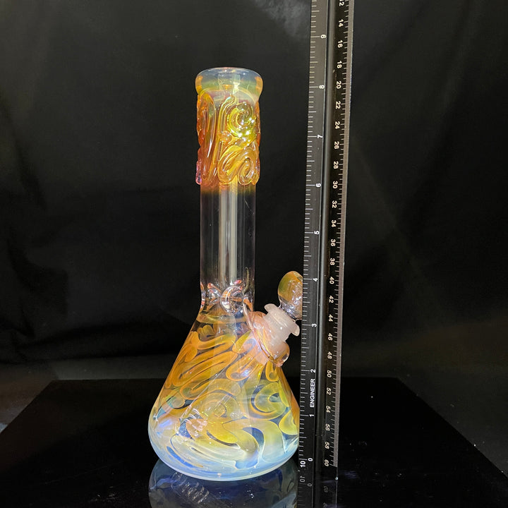 9" Fumed Twist Beaker Bong Glass Pipe Mary Jane's Glass   