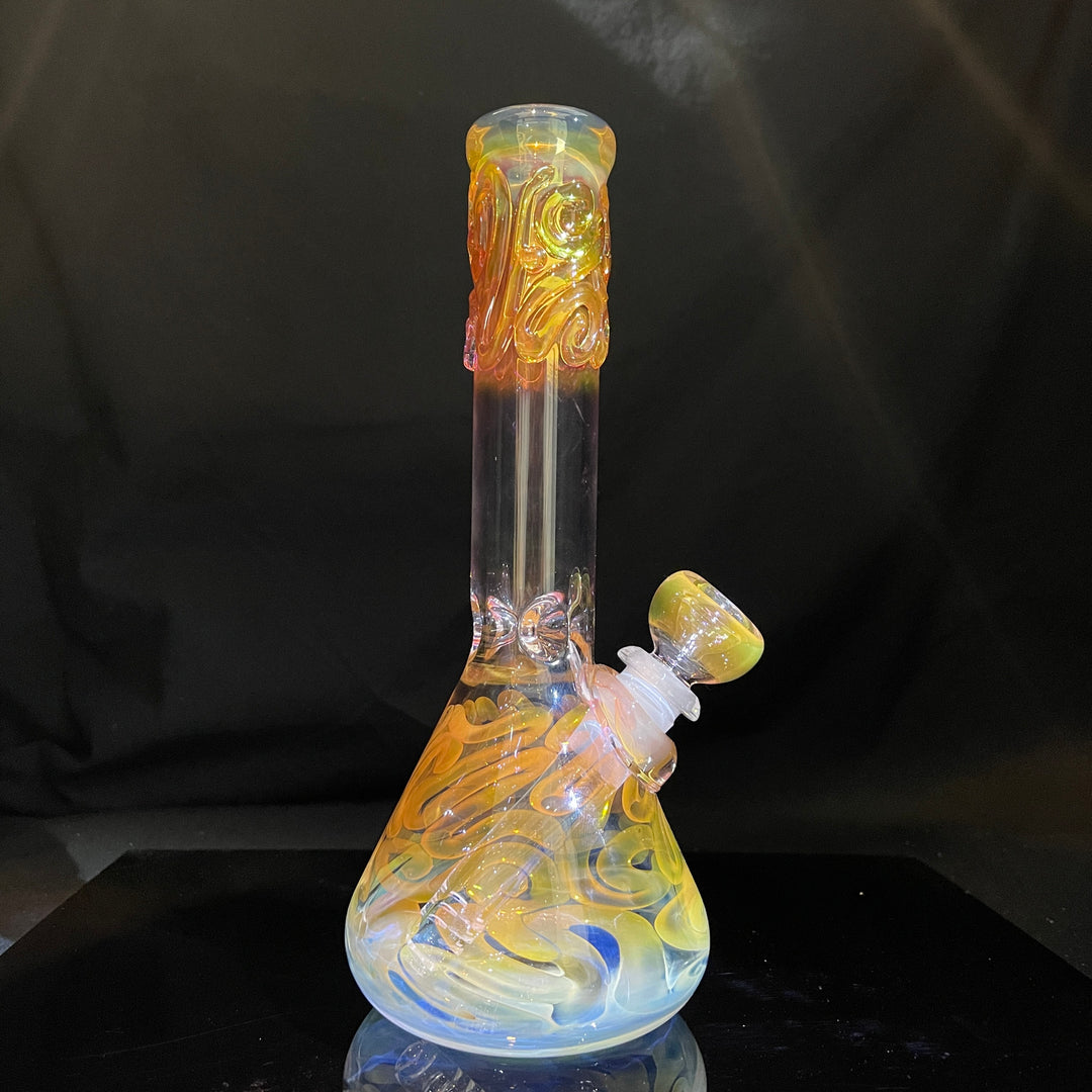 9" Fumed Twist Beaker Bong Glass Pipe Mary Jane's Glass   