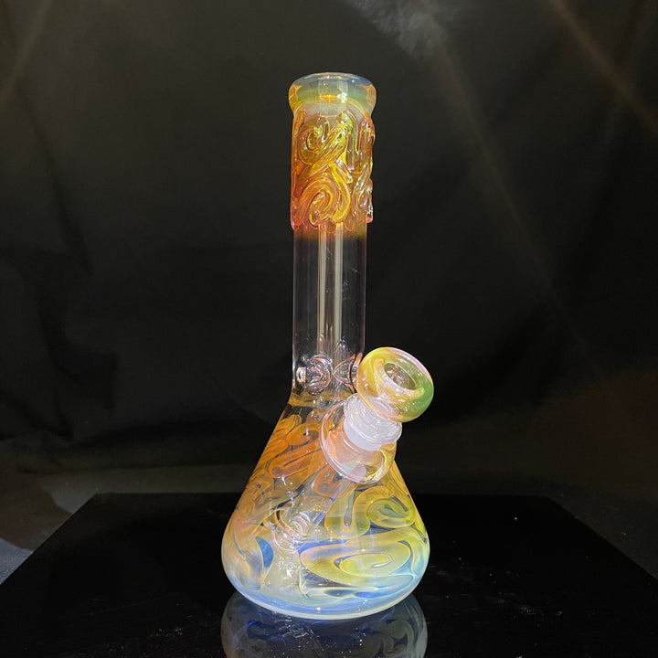 9" Fumed Twist Beaker Bong Glass Pipe Mary Jane's Glass   