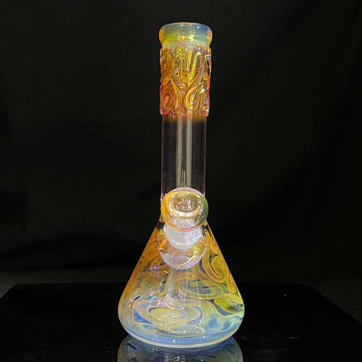 9" Fumed Twist Beaker Bong Glass Pipe Mary Jane's Glass   