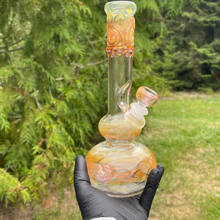 9.5" Fumed Double Bubble Bong Glass Pipe Mary Jane's Glass   