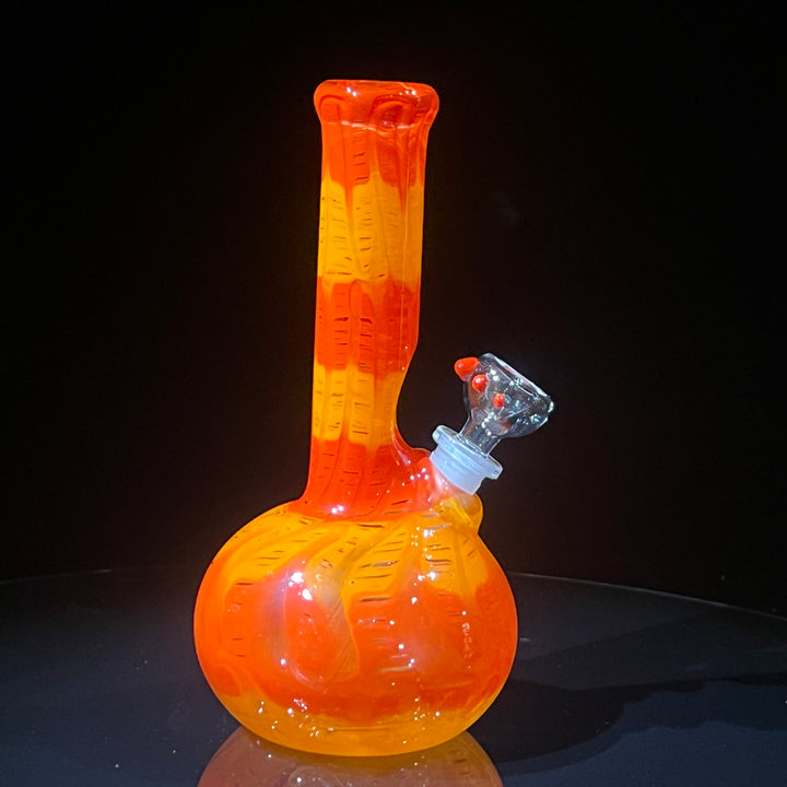 8" Agent Orange Bubble Bong Glass Pipe Mary Jane's Glass