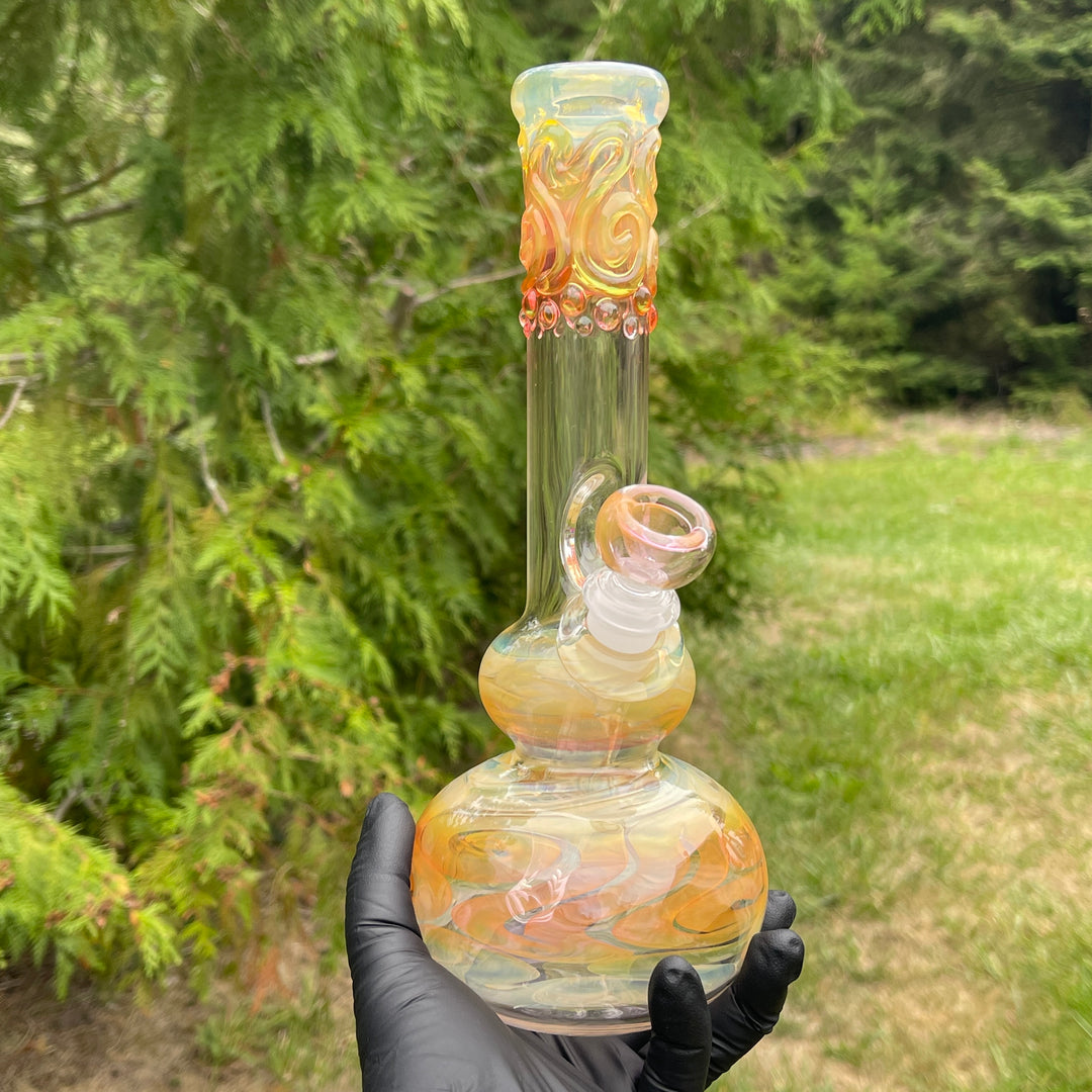 9.5" Fumed Double Bubble Bong Glass Pipe Mary Jane's Glass   