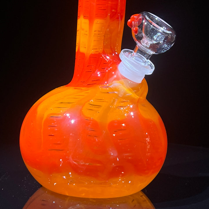 8" Agent Orange Bubble Bong Glass Pipe Mary Jane's Glass