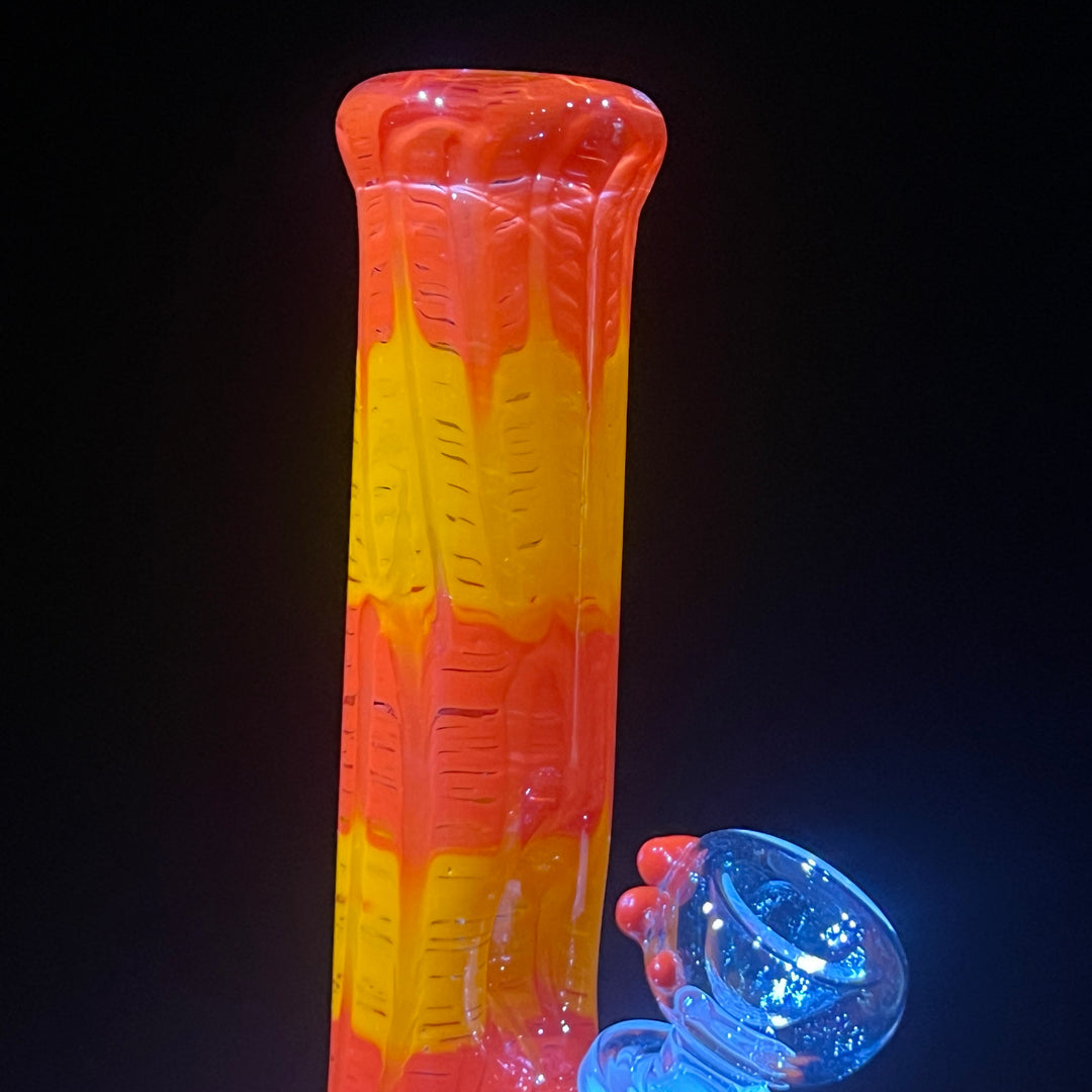 8" Agent Orange Bubble Bong Glass Pipe Mary Jane's Glass