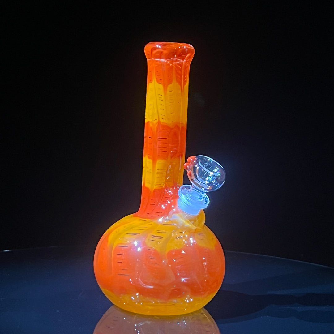 8" Agent Orange Bubble Bong Glass Pipe Mary Jane's Glass