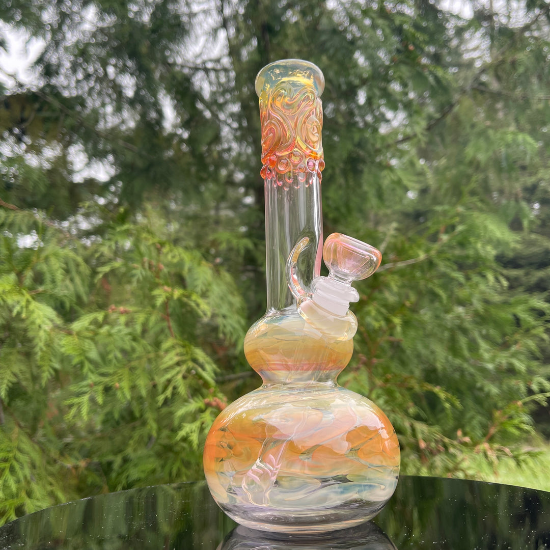 9.5" Fumed Double Bubble Bong Glass Pipe Mary Jane's Glass   