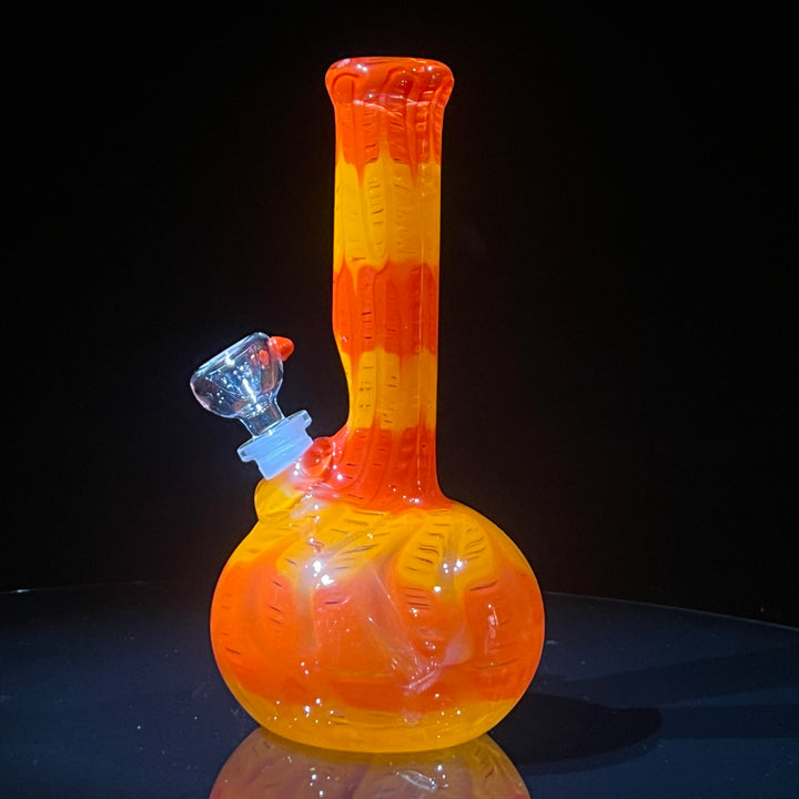 8" Agent Orange Bubble Bong Glass Pipe Mary Jane's Glass