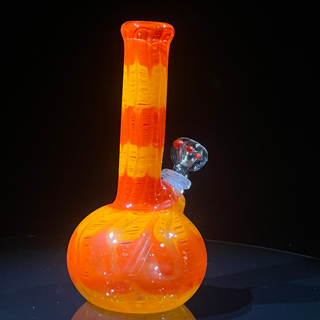 8" Agent Orange Bubble Bong Glass Pipe Mary Jane's Glass