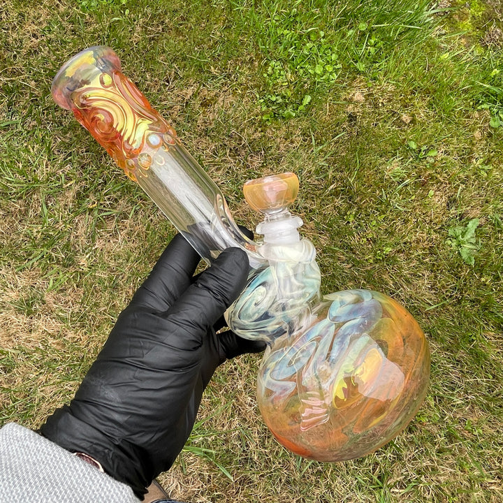 9.5" Fumed Double Bubble Bong Glass Pipe Mary Jane's Glass   