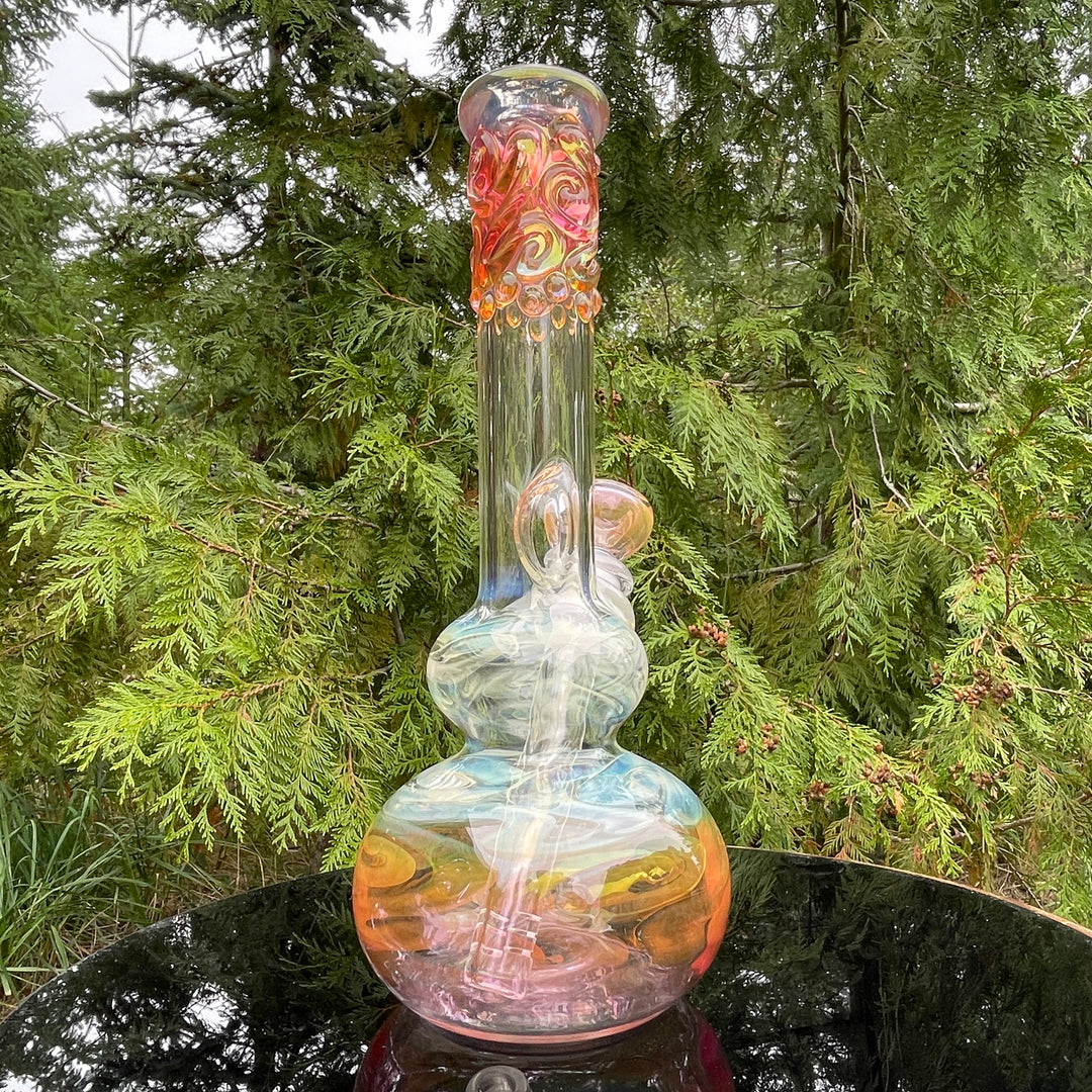 9.5" Fumed Double Bubble Bong Glass Pipe Mary Jane's Glass   