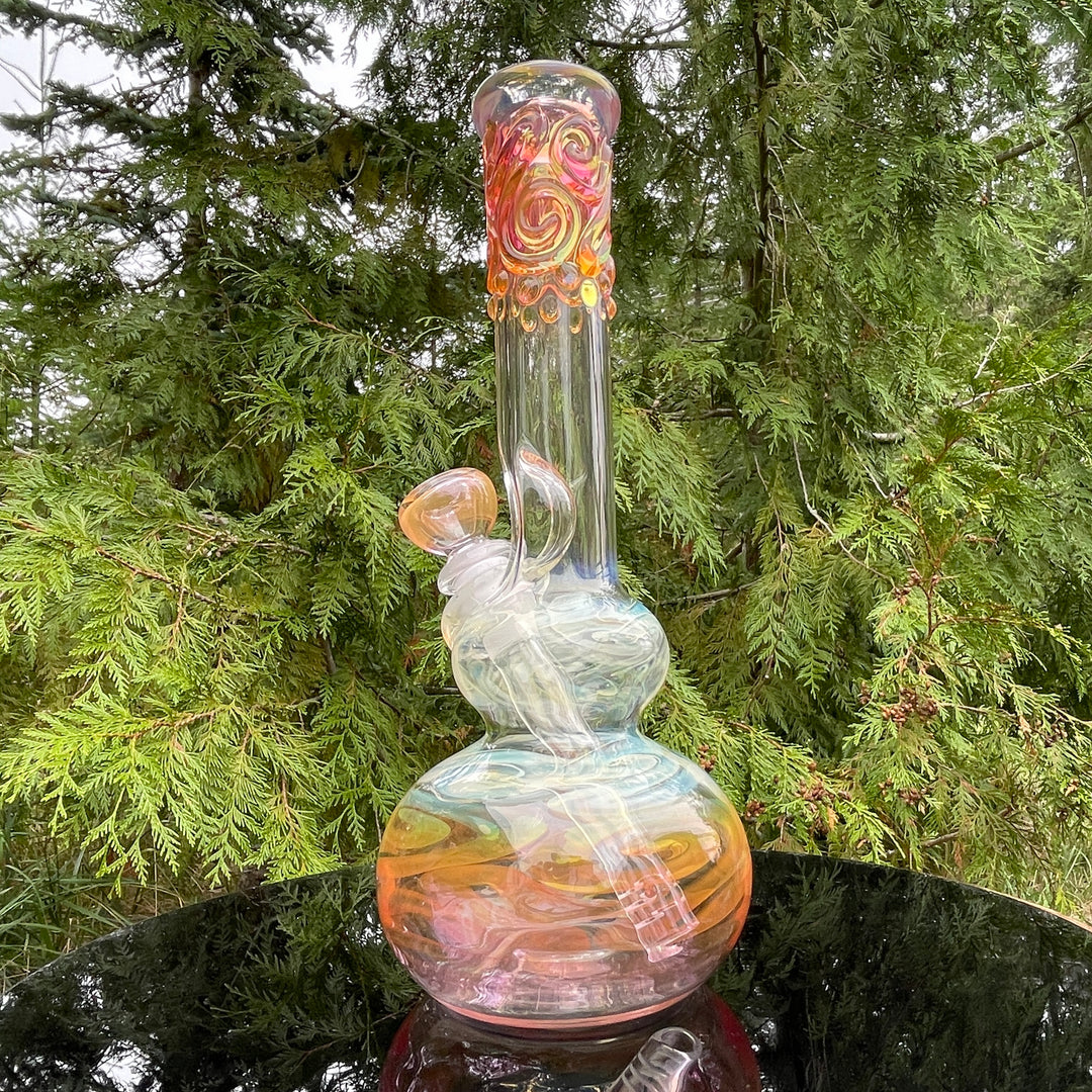 9.5" Fumed Double Bubble Bong Glass Pipe Mary Jane's Glass   