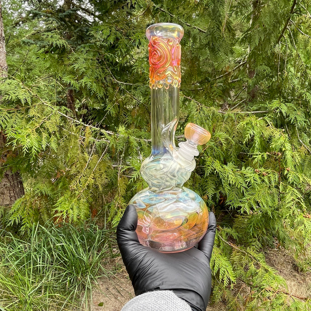 9.5" Fumed Double Bubble Bong Glass Pipe Mary Jane's Glass   