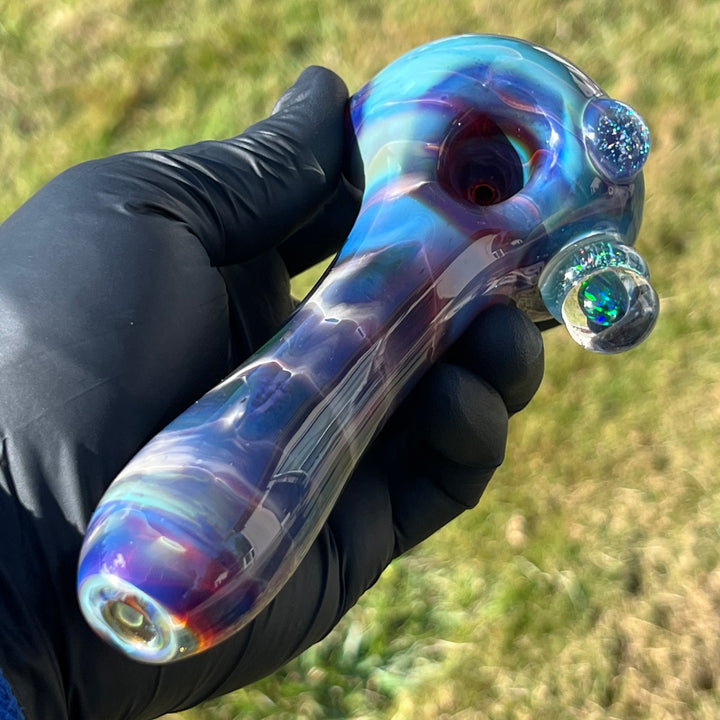 Purple Creek Crushed Opal Spoon Glass Pipe Tako Glass   