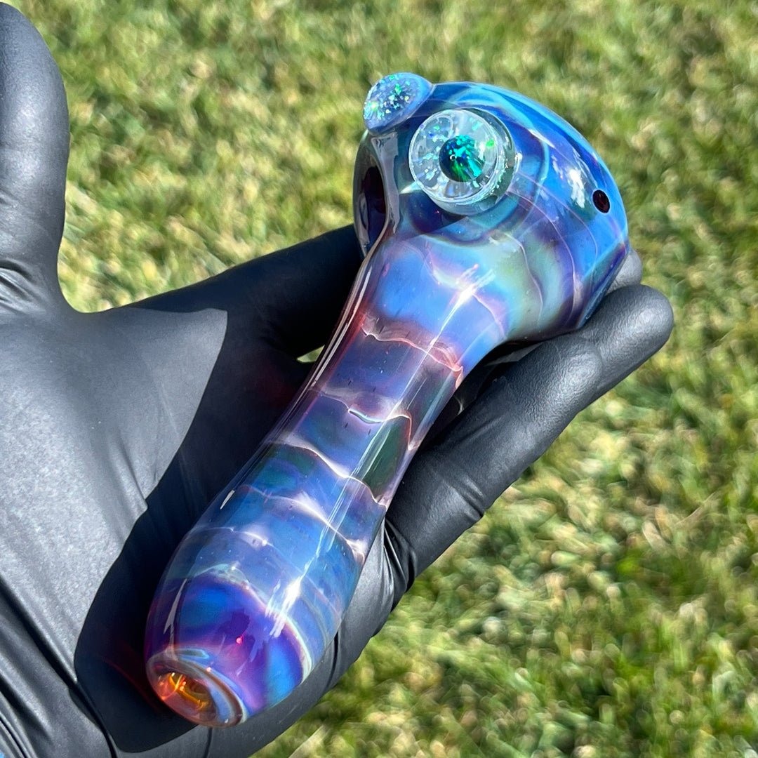 Purple Creek Crushed Opal Spoon Glass Pipe Tako Glass   