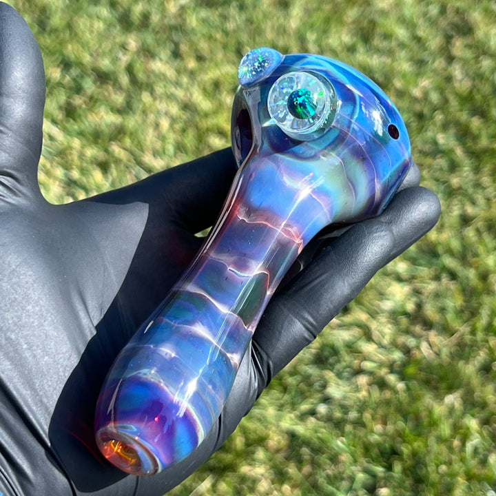 Purple Creek Crushed Opal Spoon Glass Pipe Tako Glass   