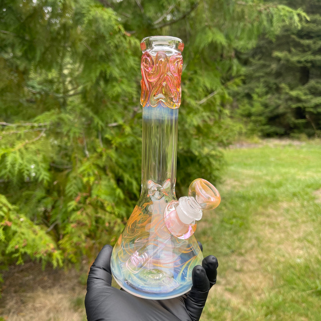 9" Fumed Twist Beaker Bong Glass Pipe Mary Jane's Glass   