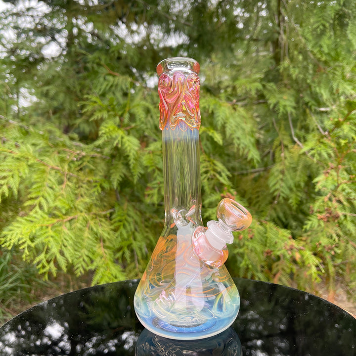 9" Fumed Twist Beaker Bong Glass Pipe Mary Jane's Glass   