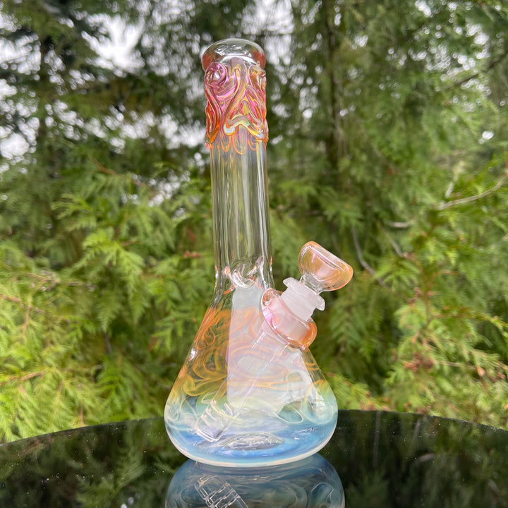 9" Fumed Twist Beaker Bong Glass Pipe Mary Jane's Glass   