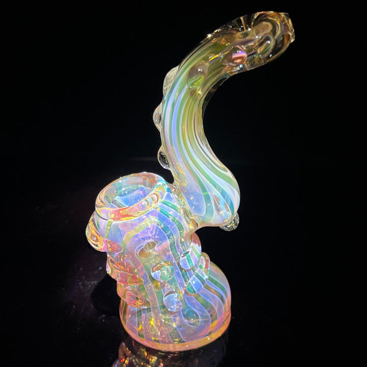 Gold Silver Fume Standup Sherlock Bubbler Water Pipe TG   