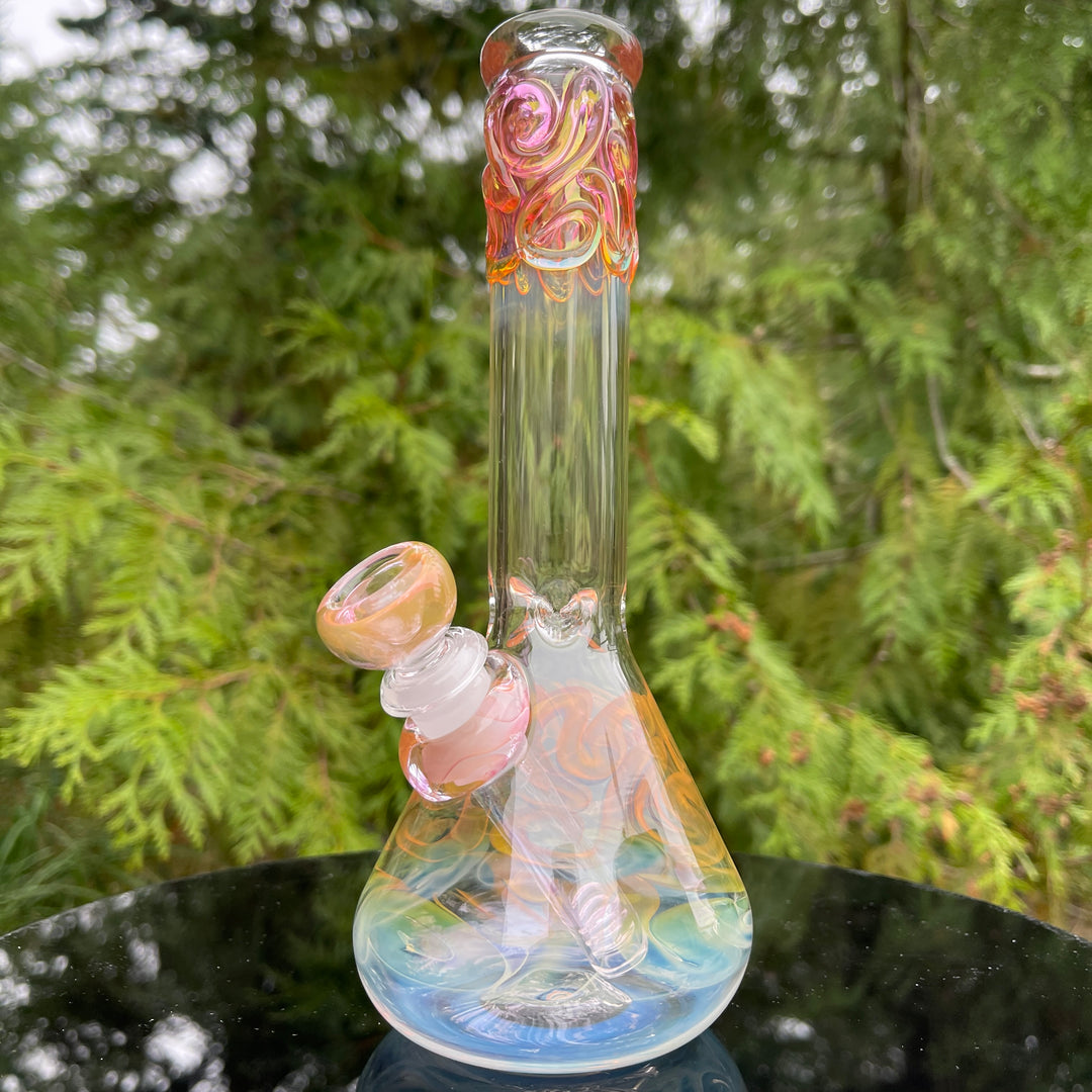 9" Fumed Twist Beaker Bong Glass Pipe Mary Jane's Glass   