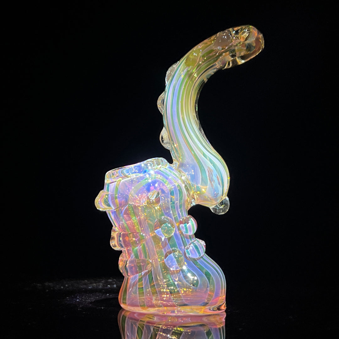 Gold Silver Fume Standup Sherlock Bubbler Water Pipe TG   