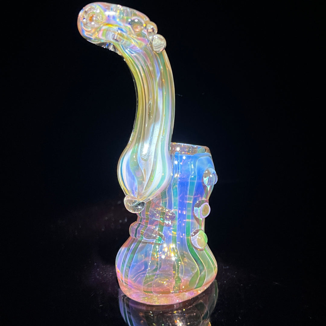 Gold Silver Fume Standup Sherlock Bubbler Water Pipe TG   