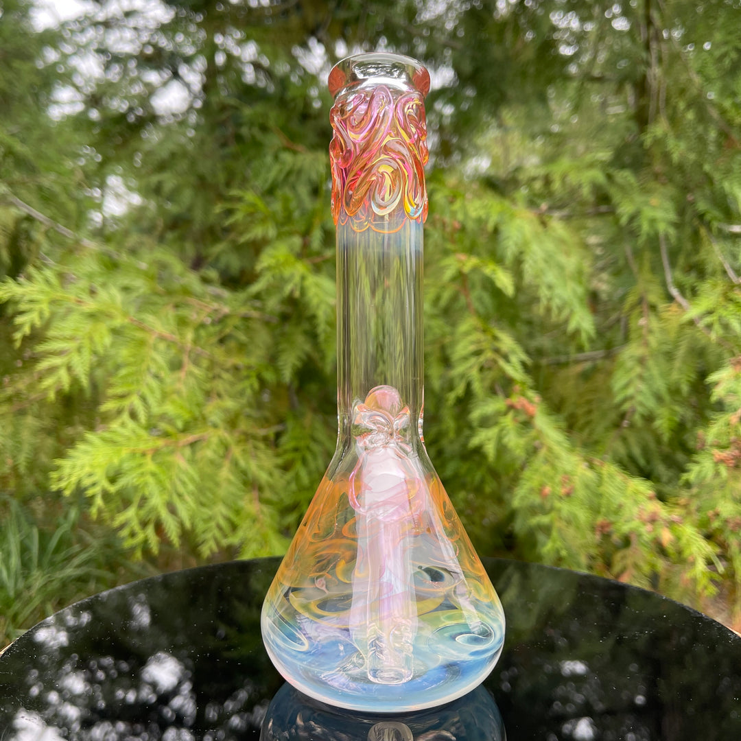 9" Fumed Twist Beaker Bong Glass Pipe Mary Jane's Glass   