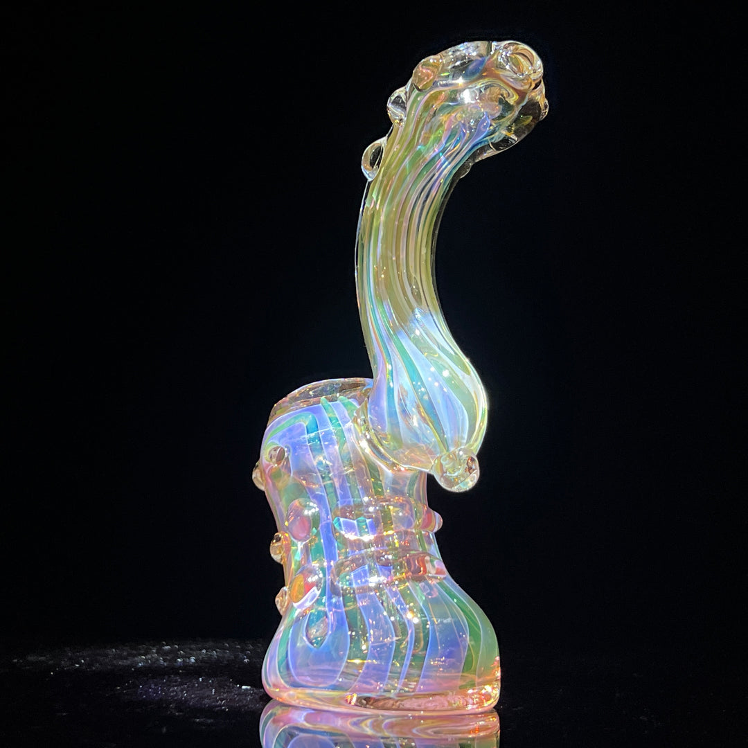 Gold Silver Fume Standup Sherlock Bubbler Water Pipe TG   