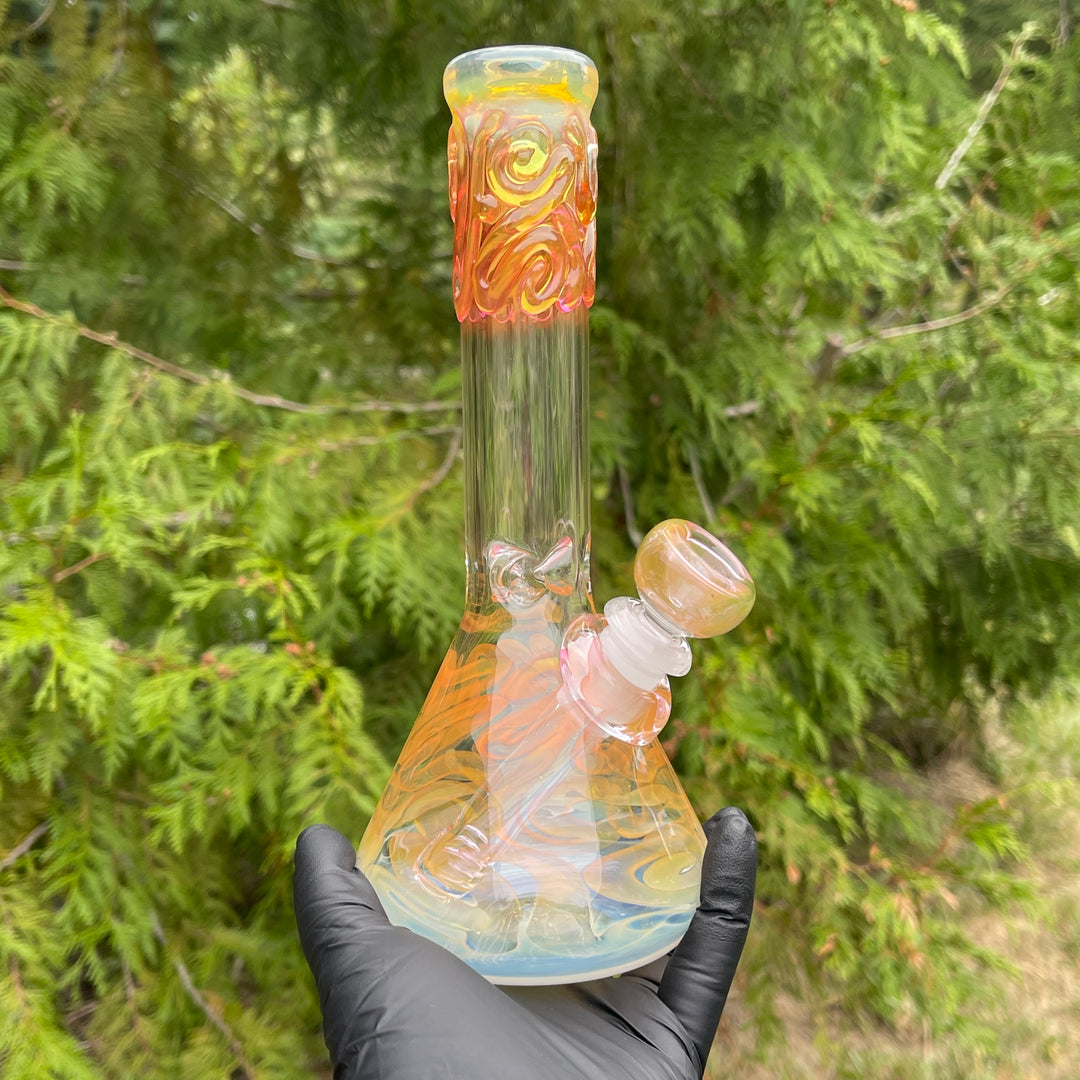 9" Fumed Twist Beaker Bong Glass Pipe Mary Jane's Glass   