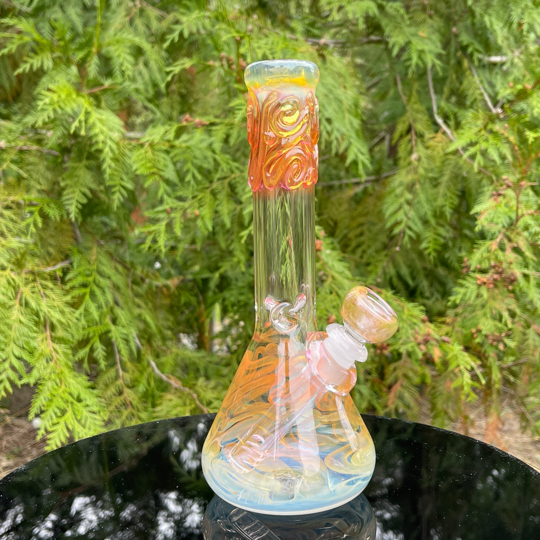 9" Fumed Twist Beaker Bong Glass Pipe Mary Jane's Glass   